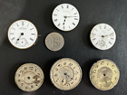 Lot 6 Vintage Pocket Watch Movements- Waltham-Elgin-Boore-Standard-Parts/Repair
