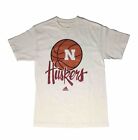 Adidas Nebraska Huskers Basketball S Men’s Ivory T-Shirt Has Marks READ