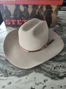 John B. Stetson 4X Beaver Western Cowboy Hat Silverbelly 7 5/8 - SHARP!