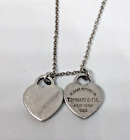 Tiffany & Co. Return to Mini Double Heart Tag Necklace Silver