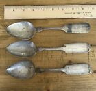 Wood & Hughes coin silver engraved Roosevelt spoon lot monogram tablespoon