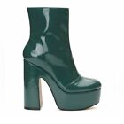 Jessica Simpson madlania green patent platform boots Womens New High Heels 10