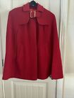 Vintage  100% Wool Womens Red Cape Poncho Jacket One Size