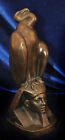 EGYPTIAN BRONZE SPHINX FRENCH DECO WINGED ORMOLU BUST REVIVAL BIRD VULTURE
