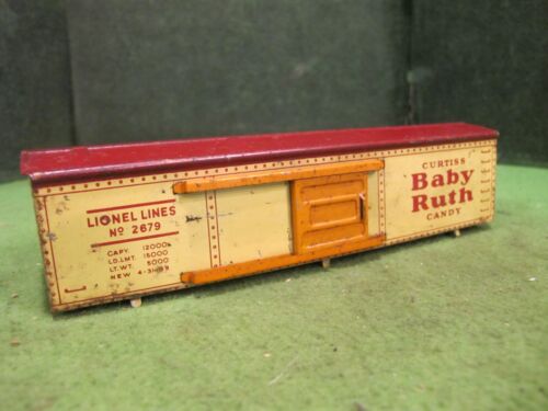 Lionel O Gauge Vintage #2679 Baby Ruth Box Car SHELL WITH BOTH DOORS AND TABS