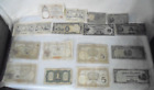 Lot OF 17 Antique Vintage Foreign World Currency Paper Money, 15 SINGLES & 2 ON
