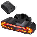 LED USB Rechargeable Bike Tail Light Set Remote Turn Signals Brake Bicycle Alarm