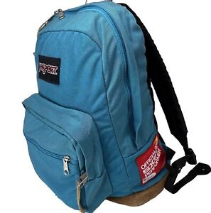 SXSW x Jansport Backpack Originals Teal Blue Suede Bottom RED PATCH 17” X 13”