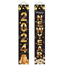 Happy New Year Front Door Banner 2024 Happy New Year Banner New Year Eve Decor