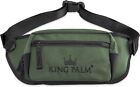KingPalm | Canvas Crossbody Pouch | Durable Fanny Pack | Green | 14 x 5 Inch