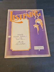LISTENING VINTAGE SHEET MUSIC BY SOLMAN, HARRIS & BELL 1921 VERY GOOD CONDITION