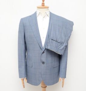 New! Cesare Attolini Plaid 130's Wool Cashmere Suit Blue Blazer Pants 50,US 40