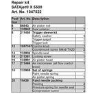 SATA® 1047522 Repair Kit, Use With: X5500 Spray Gun