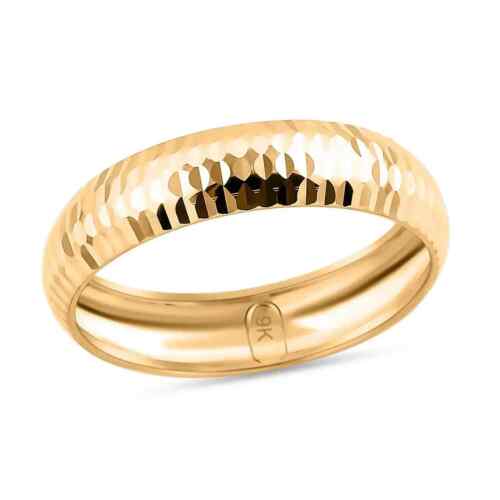 10K Yellow Gold Band Ring Jewelry Gift for Women Size 6