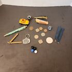 Estate Sale Junk Drawer Auction - Misc. Items Lot of 22 Coins Knife Lure Marbles