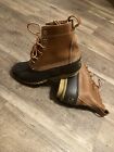 LL Bean Men's Brown Leather 8 Inch Lace Up Duck Bean Boots Sz 10 M Read