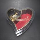 Clear Acrylic Heart Shape Jewelry Music Box 'Memories' Gold Musical Score Design