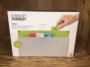 NEW Joseph Joseph 4x Index Large Colour Coded Chopping Boards Set & Storage Case