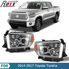 Chrome Headlights for 2014-2021 Toyota Tundra SR SR5 LED DRL Projector Headlamps