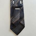 Armani Collezioni 100% Silk Diagonal Striped Textured Tie in Navy, Brown, Beige