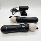 Sony PlayStation 3 Move Motion Bundle 2 Controllers + PS Eye Camera - Tested
