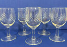 5 JAVIT “Rain” Vintage Clear Glass Etched Wine/Port Glasses 5” Mid Century 1950s