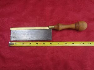 Vintage Small Saw Brass Back Wood Handle