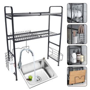 Over The Sink Dish Drying Rack 2 Tier Stainless Steel Above Sink Dish Rack Sink