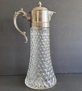 New ListingFB Rogers Chiller Carafe Pitcher Wine Decanter Italy Crystal Honeycomb Tankard