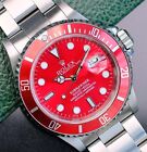 ROLEX SUBMARINER DATE MENS WATCH STEEL RED DIAL RED INSERT OYSTER 40MM 16610