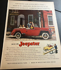 1948 Willys Jeepster in Nantucket - Vintage Original Color Print Ad / Wall Art