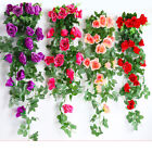 8Ft Artificial Rose Garland Silk Flower Vine Ivy Wedding Garden String Decor A++