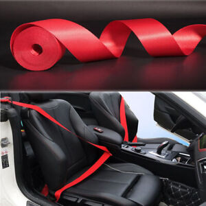 Red 3.6M Harness 3 Point Auto Car Racing Front Safety Retractable Lap Seat Belt* (For: Seat)