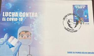 RD)2021, PERU, FIRST DAY COVER, ISSUE, FIGHT AGAINST COVID 19, TRIBUTE TO THE