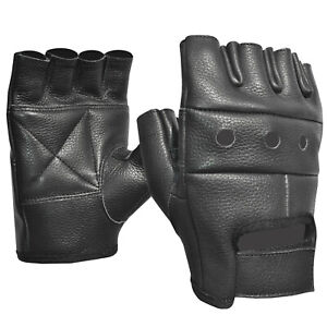 Fulmer Adult 550 Blaze - Fingerless Leather Motorcycle Gloves