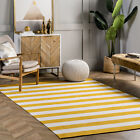 nuLOOM Gracen Cotton Stripe Area Rug in Yellow Casual Striped Design