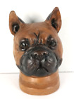 FIGURAL BOXER HEAD BOOKEND - Solid Dog Piece Weighs Almost 4 lbs