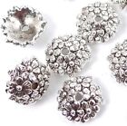 20 Antique Silver Pewter Flower Bead Caps 11mm