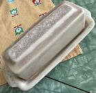 New ListingVintage Hull Pottery Taupe Drip Butter Dish With Lid Oven Proof USA, HTF Color