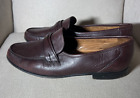 Allen Edmonds Bergamo 49070 Mens 11.5 D Burgundy Nappa Leather Strap Moc Loafers