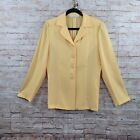 VTG Preston & York Womans Suit Blazer Jacket Size 12 Yellow Four Button Lightwei
