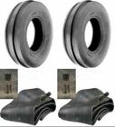 TWO 4.00-19 400-19 400x19 F-2 Tri 3 Rib Front Tractor Tire with TWO TUBES