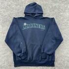 VTG Seattle Mariners Sweater Mens L Blue Logo Hoodie MLB Russel Athletic USA 90s