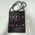 New ListingWilsons  Bag Women's M Black Leather Embroidered Floral Maxima Letter Carrier