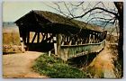 Fairfield County Ohio~Swartz Mill Span Covered Bridge~1960s Postcard