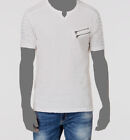 $30 Inc International Concepts Men's White Short Sleeve Zipper Cotton T-Shirt XL