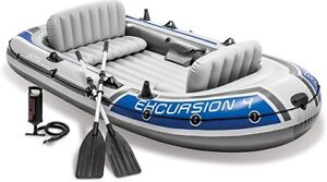 New ListingIntex Excursion Boat Kit with Oars and Pump New Bent Box Inflatable Fishing Raft