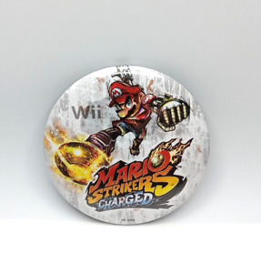 Rare Mario Strikers Charged Promotional Pin Nintendo Wii 2007 Free Shipping