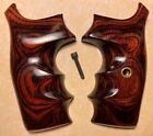 S&W J Square Combat Grips, Smooth Dymalux Rosewood, Full Grip, Finger Grooves