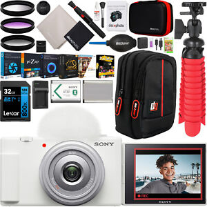 Sony ZV-1F Vlog Camera with 4K Video for Content Creators &Vloggers White Bundle